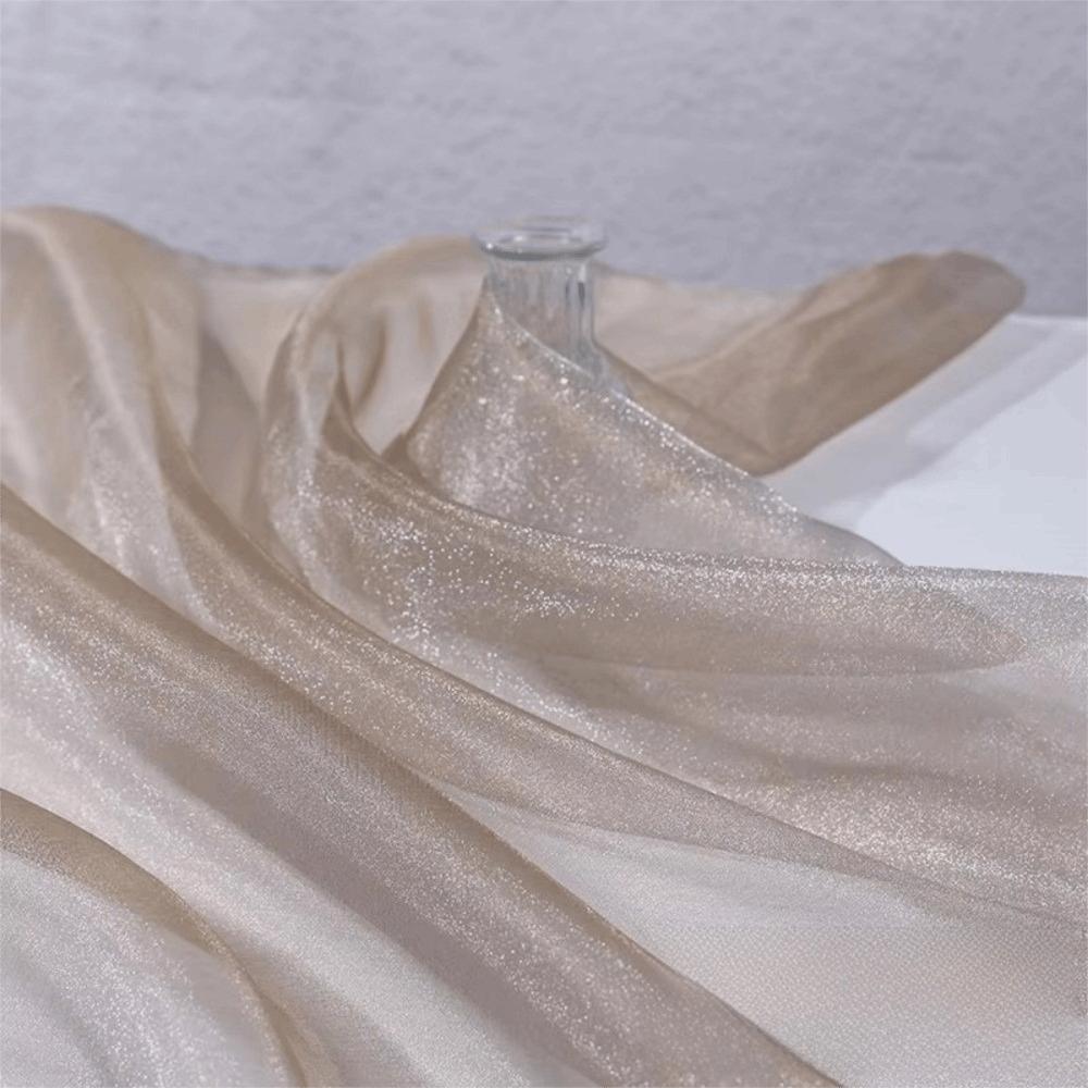 Блестящая Тюлевая Ткань Мягкая Флуоресцентная Ткань Органза Ткань Органза с Блеском Сценический Свадебный Декор