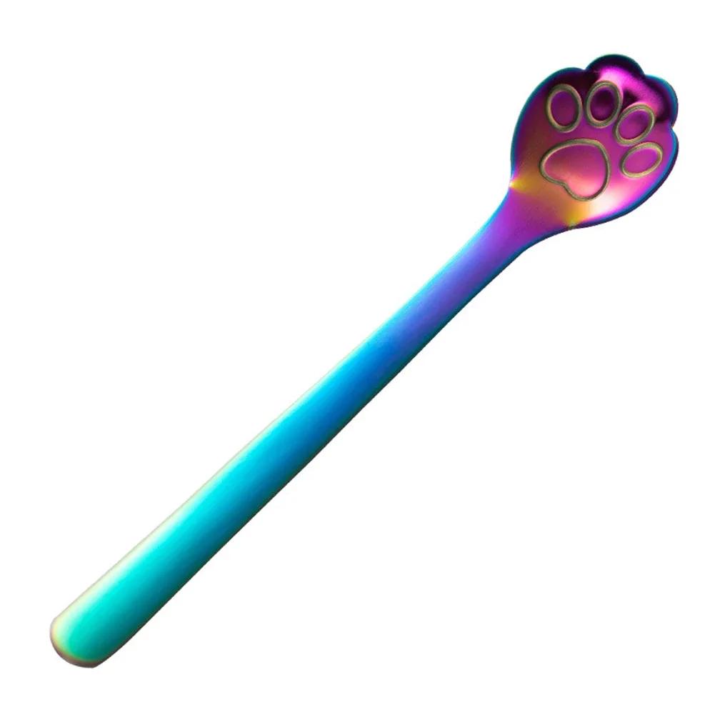 1 шт. креативная милая ложка в виде кошачьего когтя из нержавеющей стали 304 с полостью для мороженого, кофе, чая, десертной ложки, кухонных принадлежностей для посуды