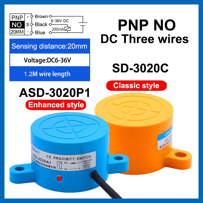 SD-3020 20 мм расстояние срабатывания круглый металлический индукционный датчик приближения два или три или четыре провода NPN PNP NO NC
