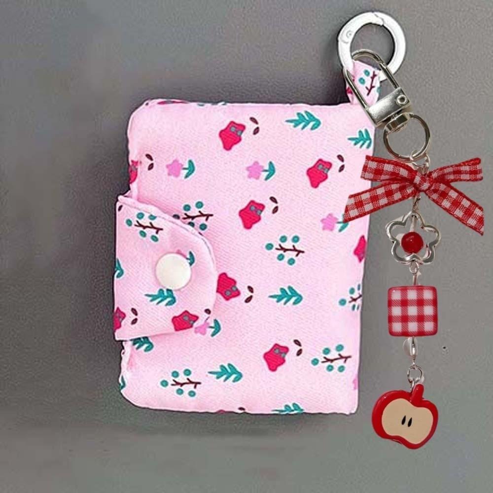 Floral Print Small Makeup Lipstick Bag Cherry Mini Cloth Storage Bag  Students