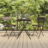 319987 vidaXL Bistro Chairs Folding 2pcs Brown Woven Resin and Steel
