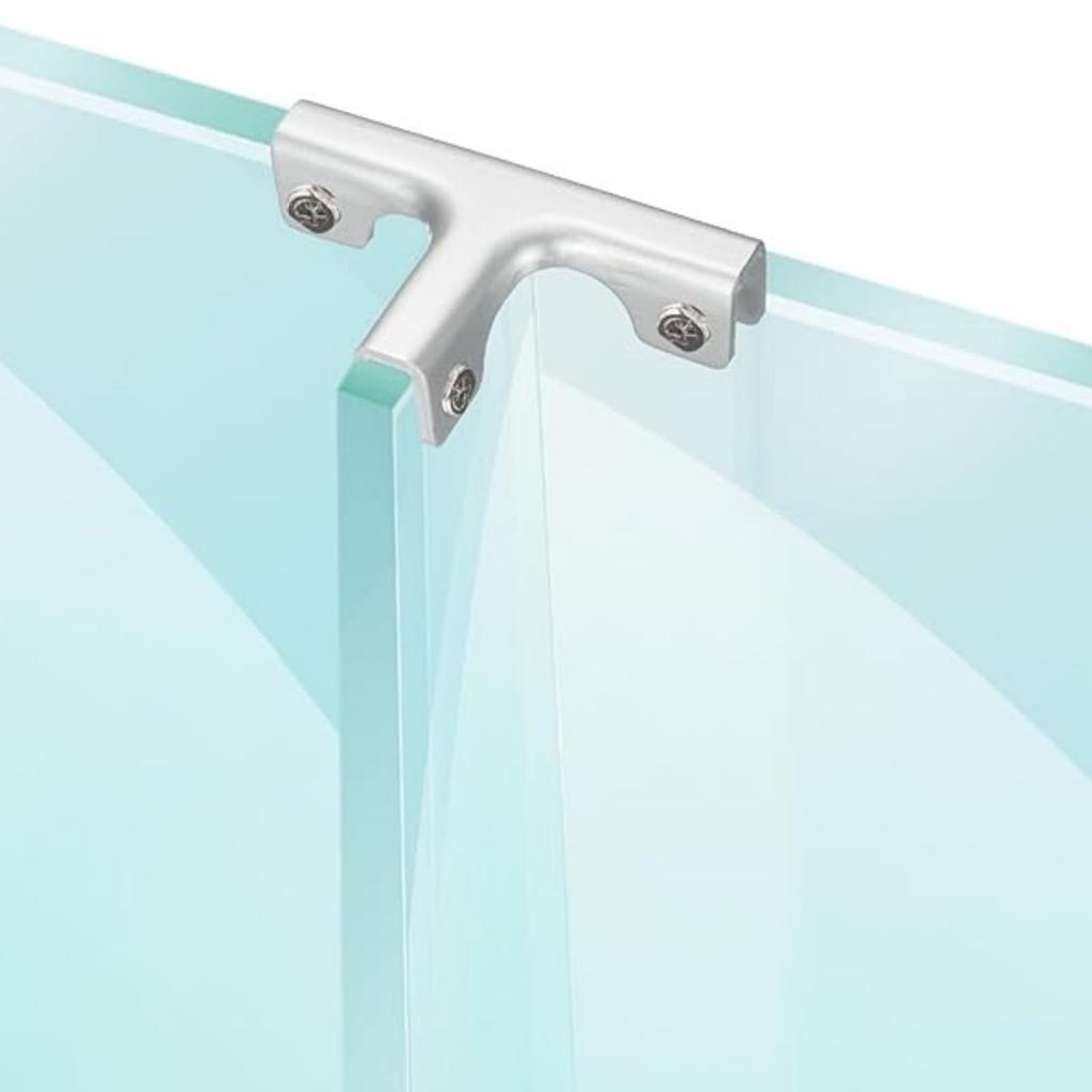 T-shaped - Finish (with 4-8mm ) Aluminum Alloy Glass Glass-clamped Support With Right-angle Flat Plate, Tile Fixing Clamp, Semi-circular Glass Holder