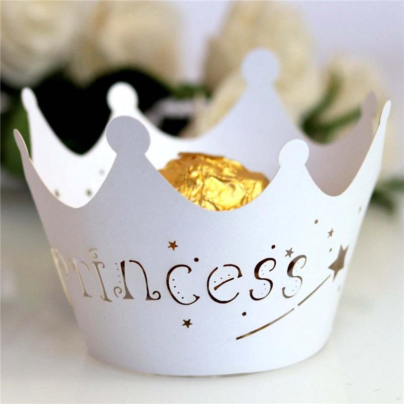 Вырезной чехол для кекса Праздничный декор Лазерная резка торта Кружевная бумага День рождения Принцесса Бумажный стаканчик