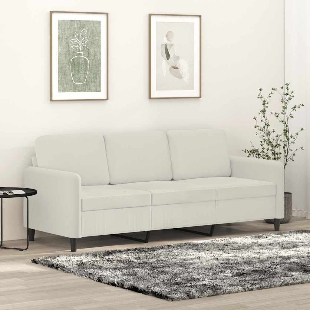 3 Seater Sofa Cream 180 cm Velvet
