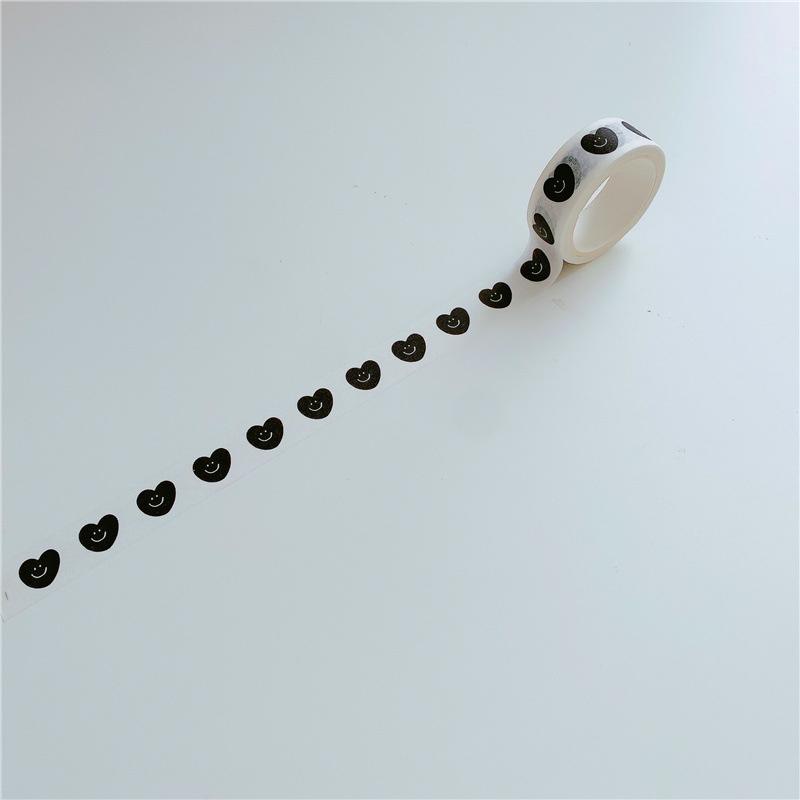 Ins Bear Black White Love Heart Декоративная клейкая лента Маскирующая лента васи Стикеры для скрапбукинга Этикетки Японские канцелярские принадлежности