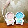 Cartoon Astronaut Desk Lamp Plastic Bedside Clocks Clock Ornament Tabletop Clock  Reading