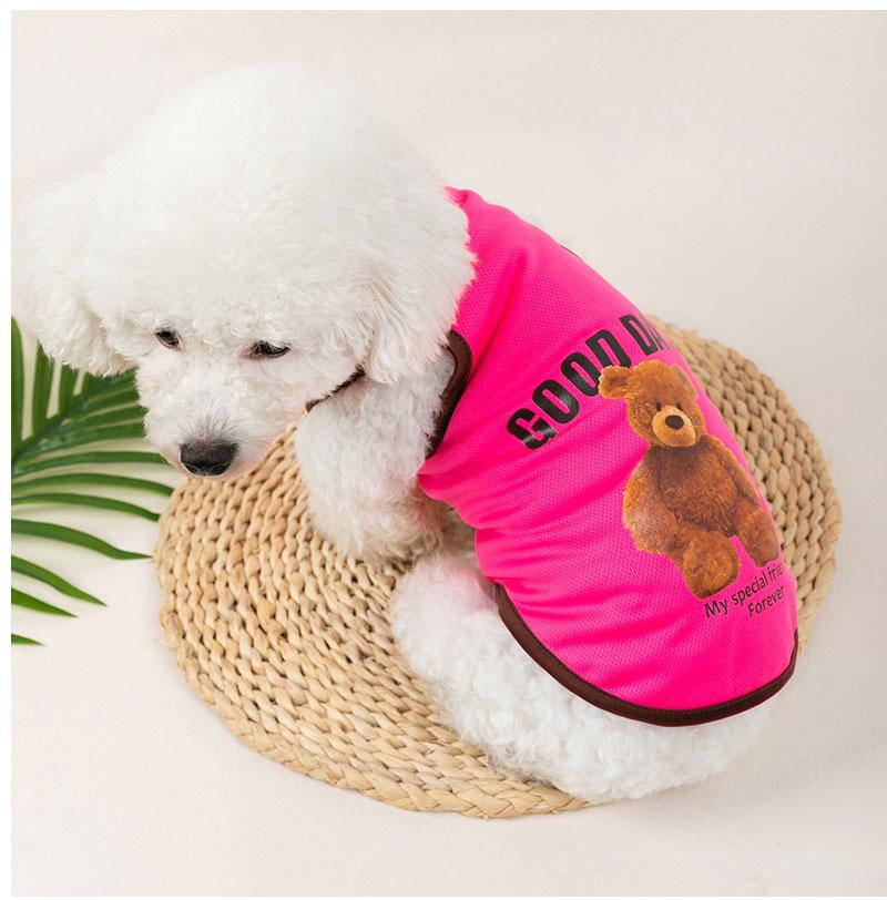 Дышащий жилет для собак для маленьких собак, летняя тонкая одежда для собак, одежда с принтом медведя, одежда для щенков, одежда для чихуахуа, Йоркшира, одежда для домашних животных