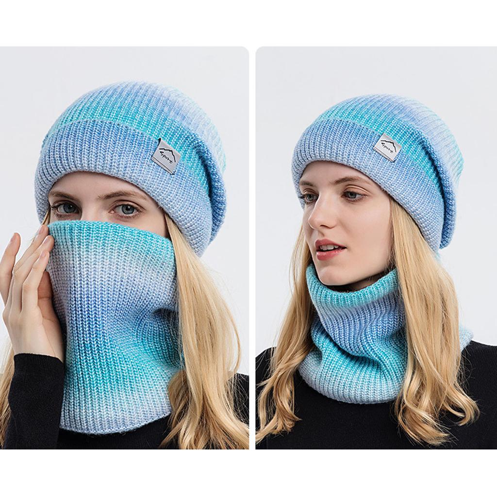 Outdoor Warm Winter Knitted  Hat & Scarf Set Stylish Knit  Cap For Men Women
