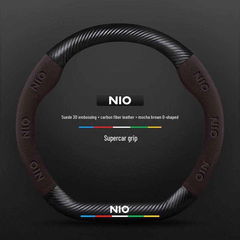 Чехол рулевого колеса из замши и углеродного волокна для Nio EC6/ES6/ES8/ET7