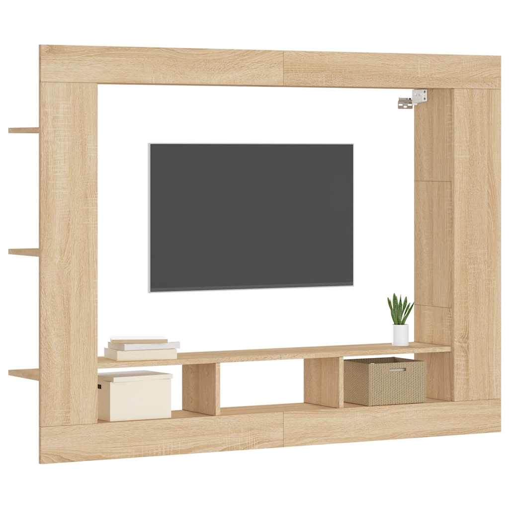 vidaXL TV-Schrank Sonoma-Eiche 152x22x113 cm Holzwerkstoff