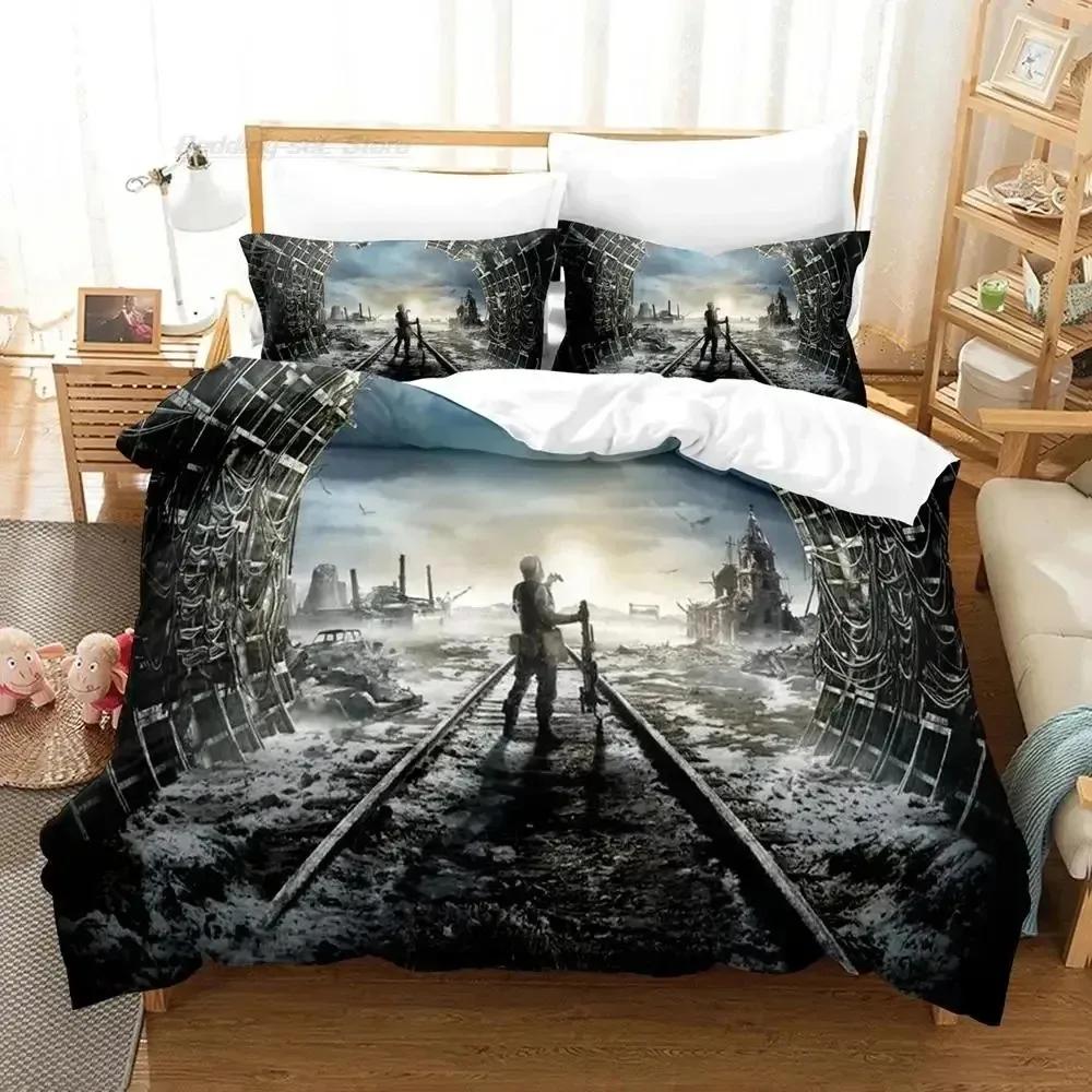 Metro Exodus 3D НОВЫЙ Пододеяльник Наволочка Комплект Постельного Белья Взрослый Мальчик Девочка Спальня Декор Дети Односпальный Двуспальный Большой