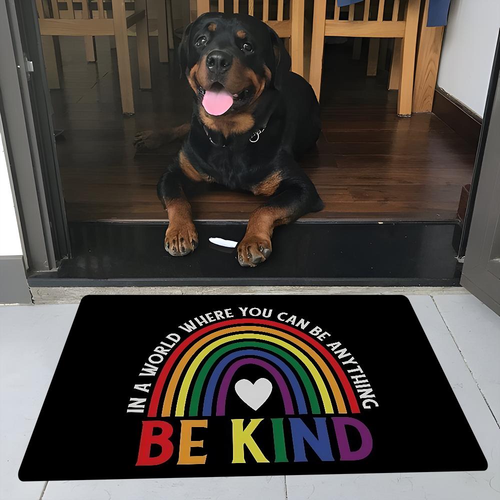 Gay Lesbian LGBT Rainbow Love Floor Mat Bathroom Mat Kids Room Bedroom Decoration Balcony Anti-Slip Doormat Living Room Bedside