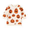 Наряд на Хэллоуин для малышей, свитшот с тыквой для мальчиков и девочек, пуловер с круглым вырезом, свитер, рубашка с длинными рукавами, осенняя одежда
