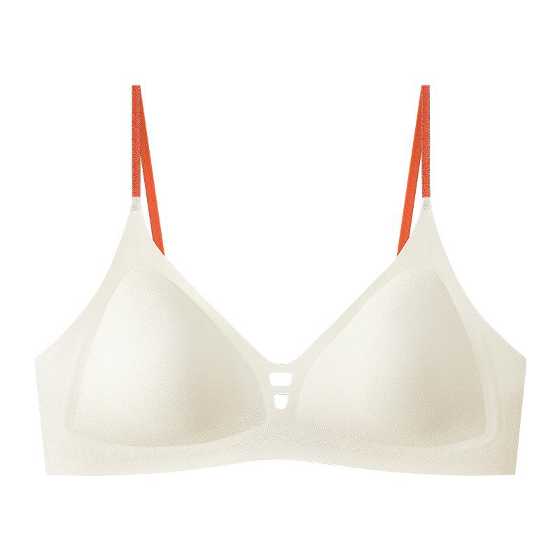 Summer new ultra-thin cool thin shoulder straps French triangle cup small chest gathered seamless back women's bra cover