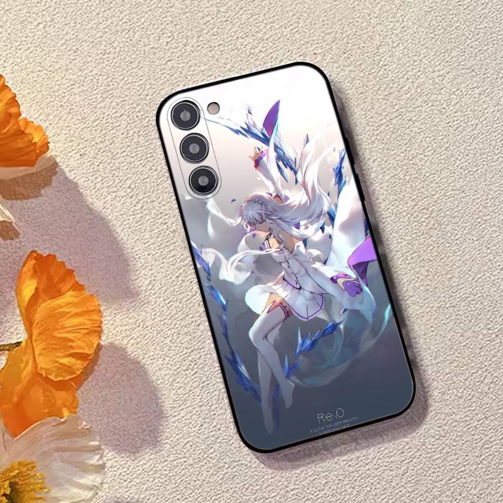 Аниме Милая Девочка RE:Чехол для телефона Zero Emilia для Samsung Galaxy A73, A72, A71, A70, A53, A52, A51, Мягкий силиконовый черный чехол