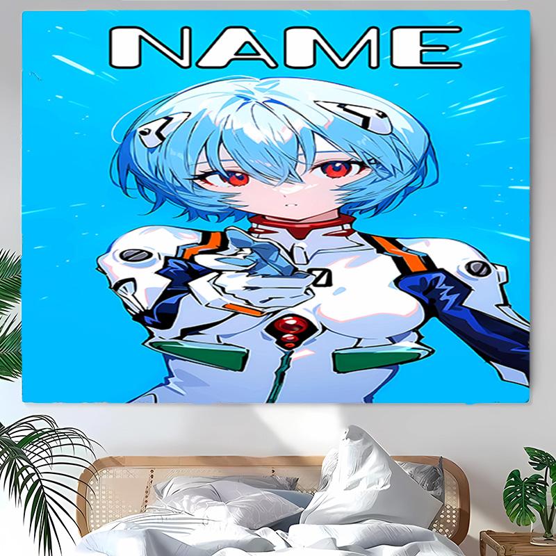 Personalized Neon Genesis Evangelion Background Tapestry,Custom Name Birthday Party,Multifunctional Wall Decoration for Home Decor,Various Occasions