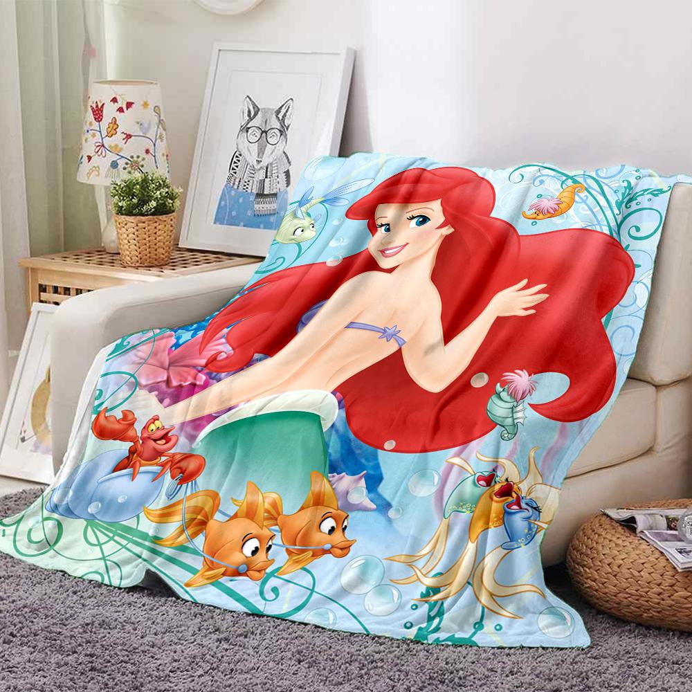 Mermaid Fantasy Underwater World Blanket Soft Throw Blanket For Home Bedroom Bed Sofa Travel Office Solid Christmas Blanket