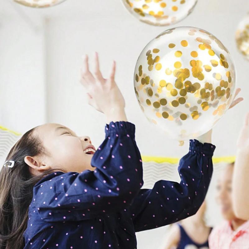 100 шт. 12-дюймовых прозрачных шаров с конфетти и пайетками, разноцветные фольгированные шары с пайетками, праздничные украшения для вечеринки, свадьбы, комнаты KTY
