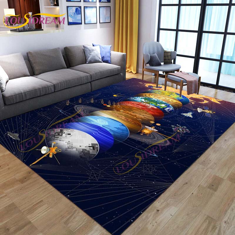 3D цветной космический коврик Galaxy ковер звездное небо ковер для гостиной спальня диван планета ковер детский игровой коврик напольный коврик домашний декор