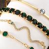 4Pcs/Set Women Bracelet Bangle Hypoallergenic Adjustable Faux Gemstone Rhinestone Snake Bracelet Golden Bangle Fashion