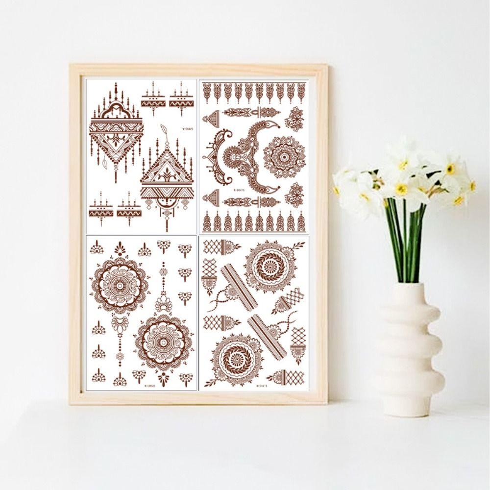 Wedding Tool Body Art Sticker Henna Tattoo Stickers Water Transfer Decals Temporary Tattoo