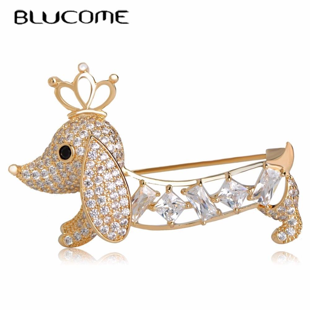 Blucome Броши с короной золотого цвета для женщин и детей, полые булавки с животными
