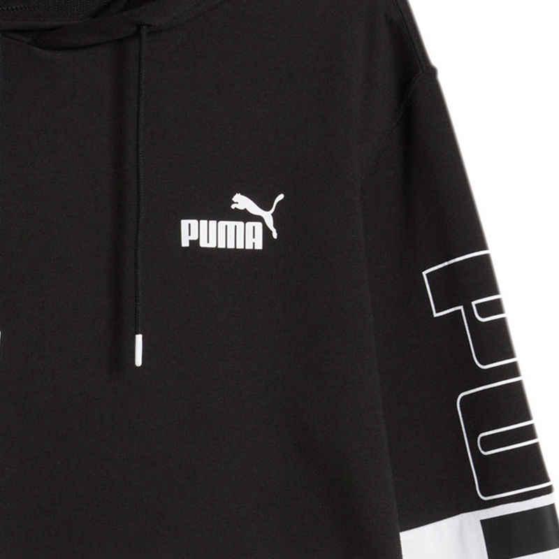 Puma Цветные блоки Американский стиль толстовки мужские толстовки черные белые 679608-01