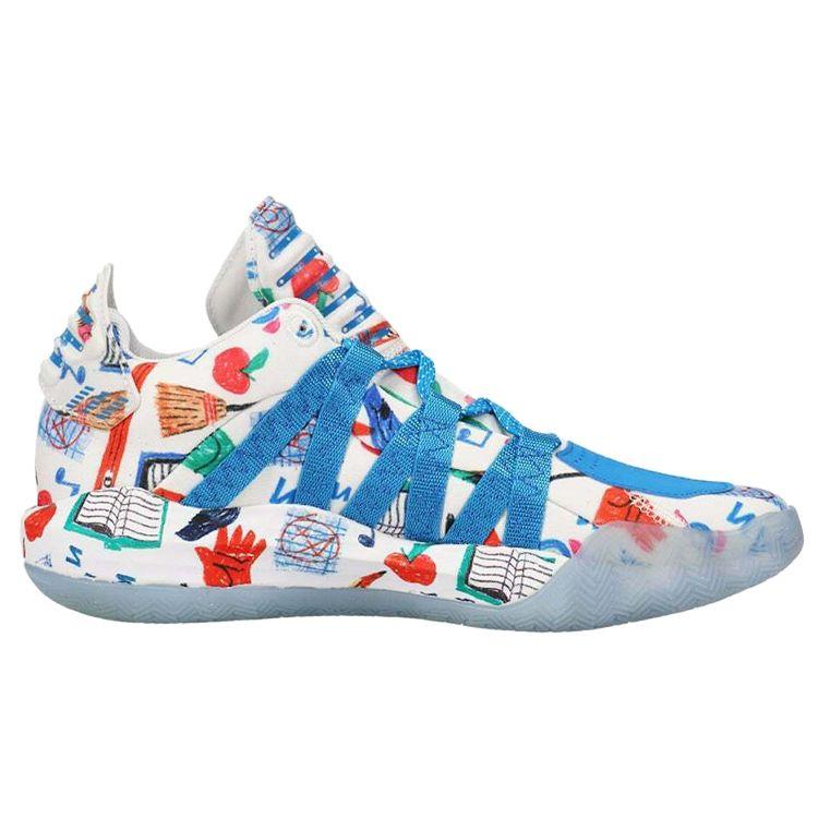 adidas Кроссовки мужские Dame 6 Camp белые - белая птица - синий FX4484