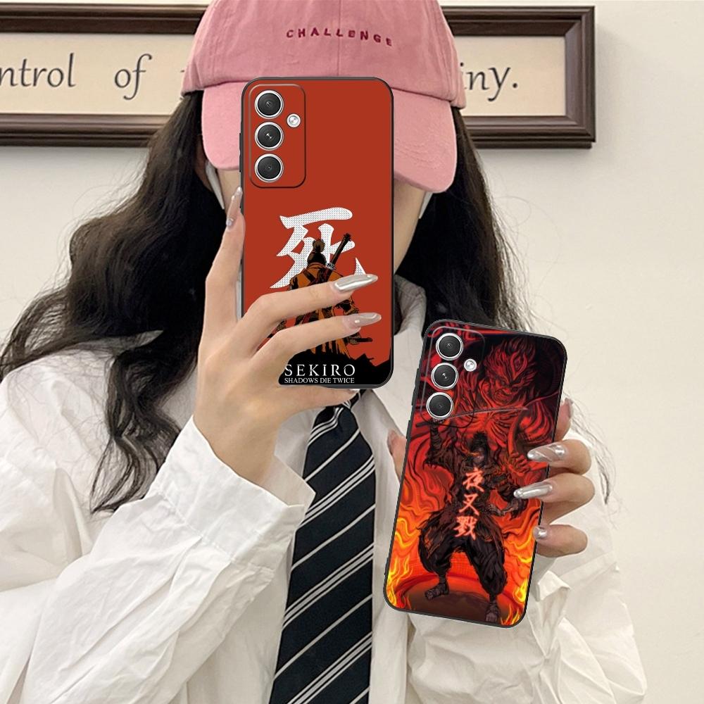 Умный чехол для мобильного телефона Sekiro Shadows для Samsung Galaxy S24 S23 S22 S21 S20 S10 S9 Plus FE Ultra Lite Черный