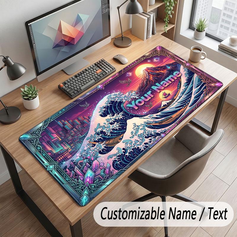 Octopus Sea Life Theme Customized Mouse Pad Personalized Print Name Text Desk Mat For Home Office Table Decor