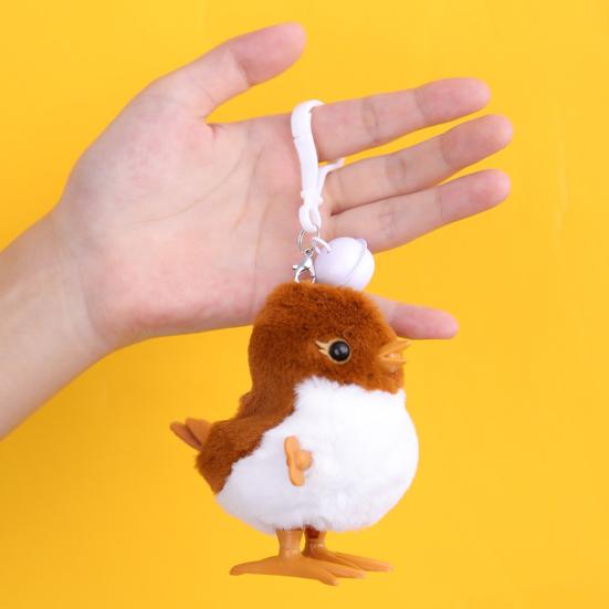 Кукла-кукла Воробей-Птица, игрушка-подвеска, милое животное с перьями, часовой механизм с пряжкой и колокольчиком, интересные прыжки, без батареек