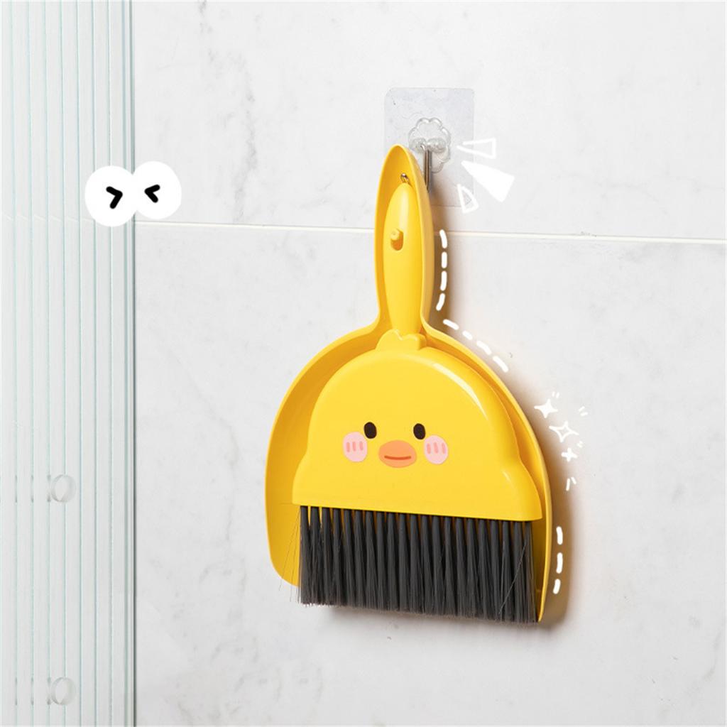 Little Yellow Duck Broom and Dustpan Combination Desktop Cleaning Small Broom Children's Student Desk with Mini Broom Set