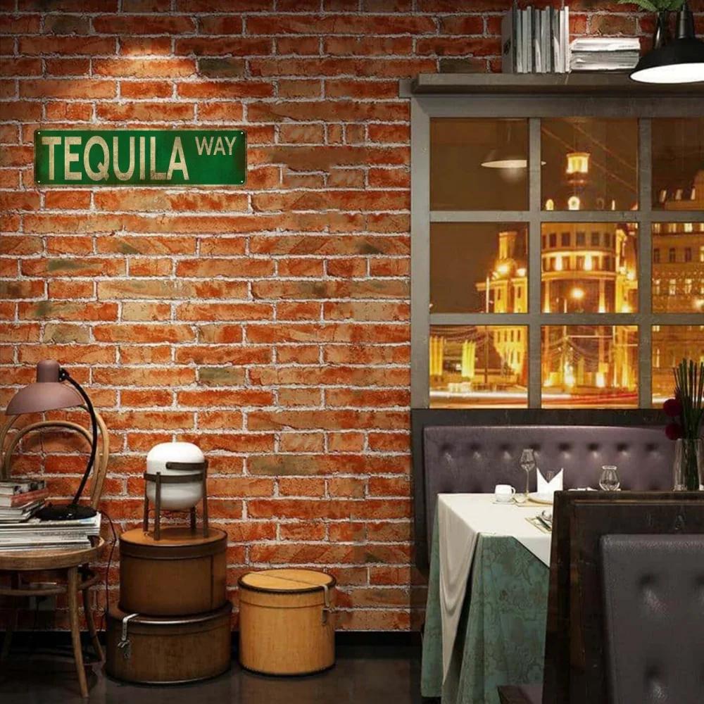 1 шт., Металлическая жестяная табличка Tequila Road (15,75"x3,94"/40x10см), Новинка Уличный знак, Декор для дома, Декор комнаты, Декор стены