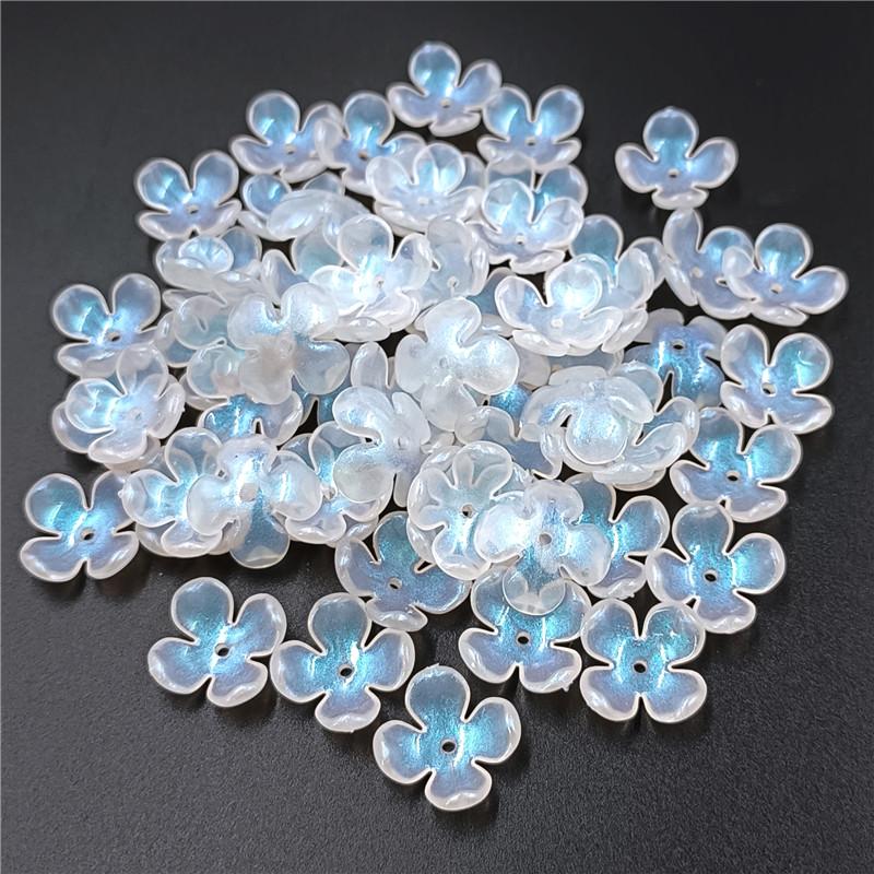 Home Party Supplies 10Pcs Fashion AB White Color DIY Jewelry Accessories Bowknot Flower Loose Beads Creative Leaf Petal Pendants Acrylic