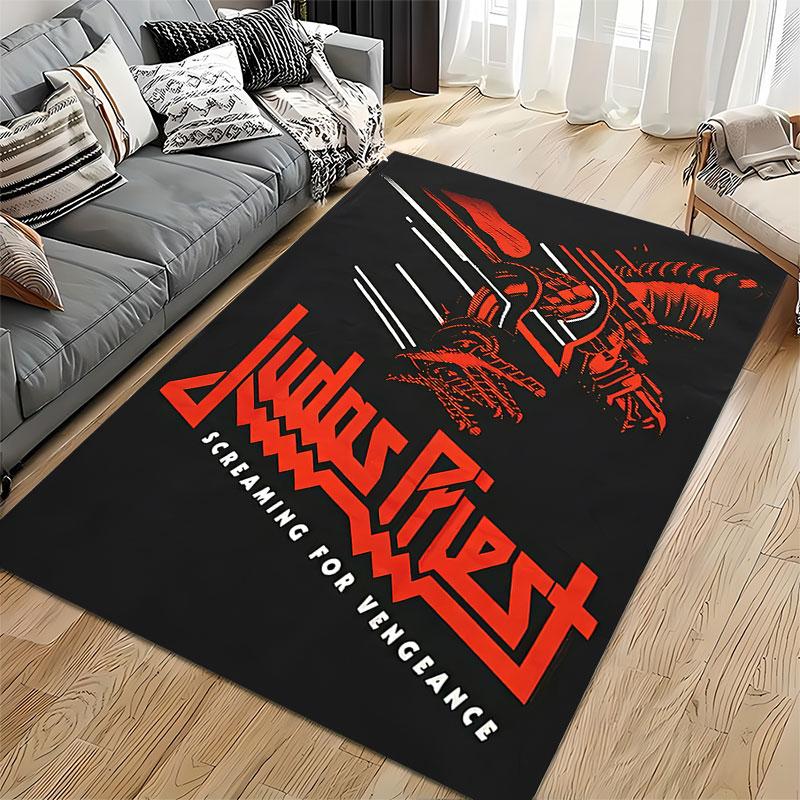 Judas Priest Album Art Carpet suitable as a non-slip mat for the living room or bedroom sofa
