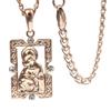 Square Virgin Inlaid Zircon Pendant Rose Gold Color Necklace Female Color-preserving Jewelry Gift