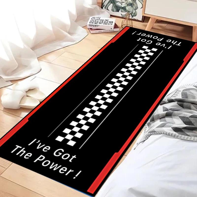 Racing Motorcycle Mat: Anti-Slip Long Garage Carpet, Cool Display Rug For Home Decor