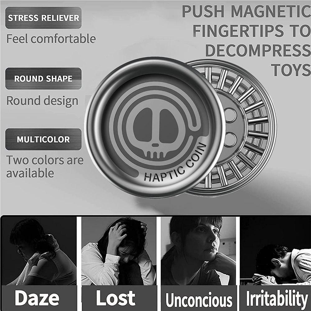 Sensory Toys Magnetic Haptic Coins Tactile Coin Fidget Slider Metal Fidget Toys Adult Gifts