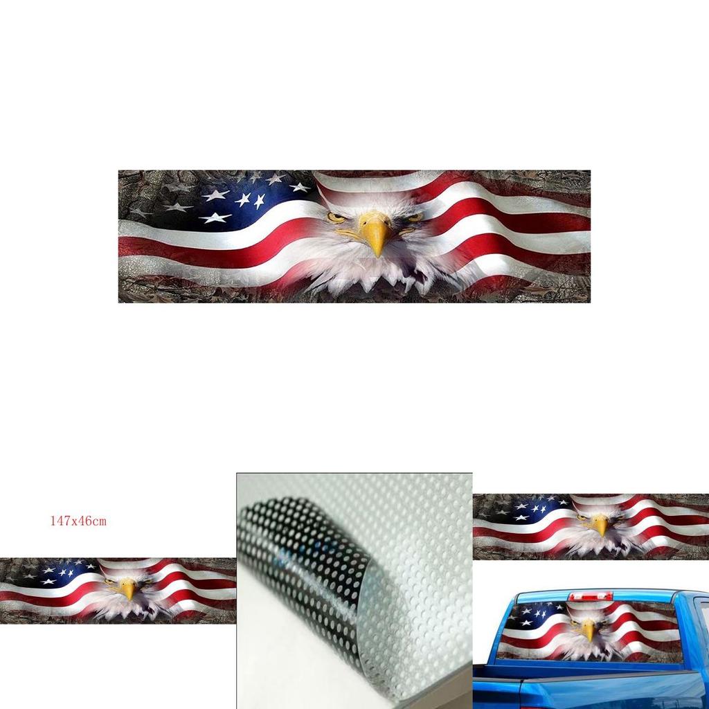 Премиум Качества Американский Флаг Орел Графическая Наклейка Тонировка Окна Для Задней Двери Кузова Пикапа