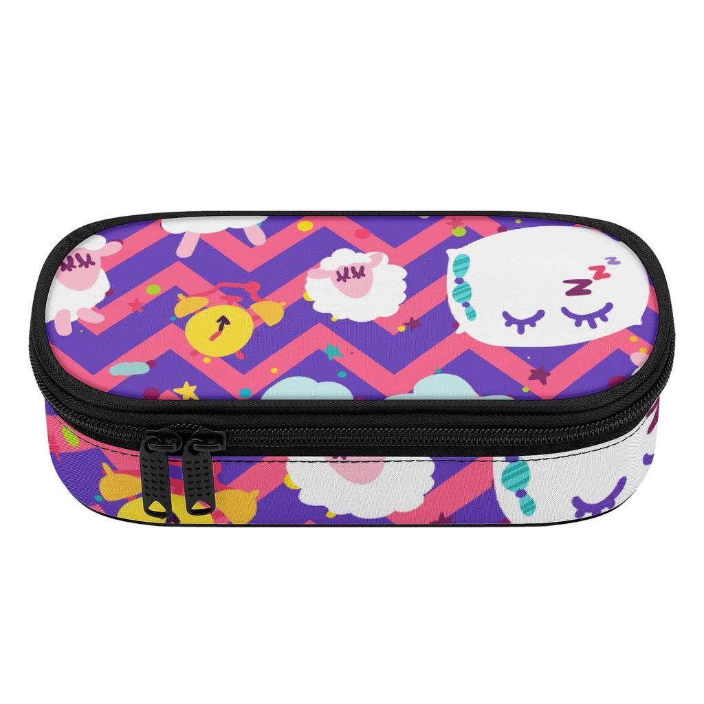 Large Capacity Pencil Case Casual 300D Polyester Zipper Closure with Mesh Pocket Removable Divider and Pen Slots for Boys Girls
