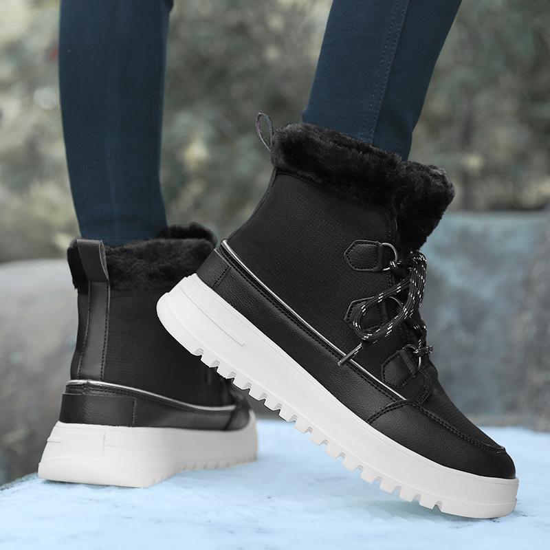 Зимние женские зимние ботинки, теплая обувь до середины икры для холодной погоды, уличная плюшевая обувь, нескользящая утепленная обувь