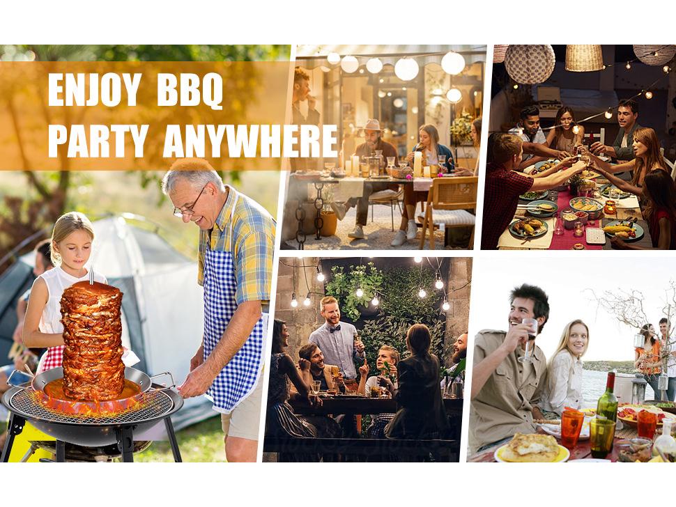 Вертикальный горшок для барбекю из нержавеющей стали с 3 съемными решетками и щеткой