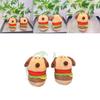 Adorable Creative Plush Hamburger Dog Keychain Cute Stuffed Toy Keyring For Students