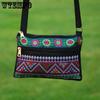 Ethnic Style Versatile Double Zipper Crossbody Bags Women Casual Shopping Single Shoulder Bags