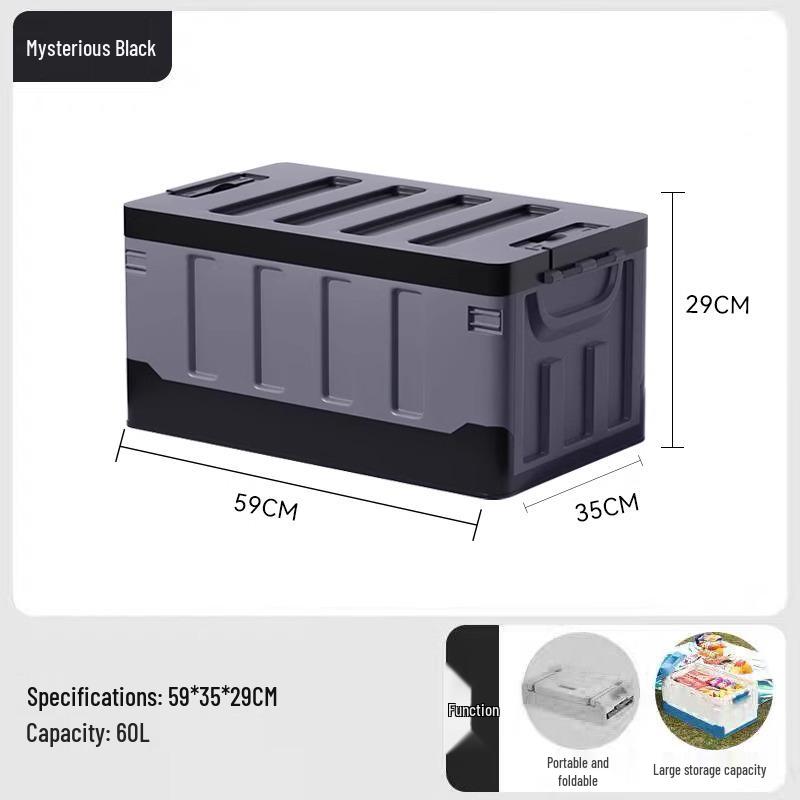 German Quality Foldable Storage Box with Backrest - Large Capacity for Car or Fishing