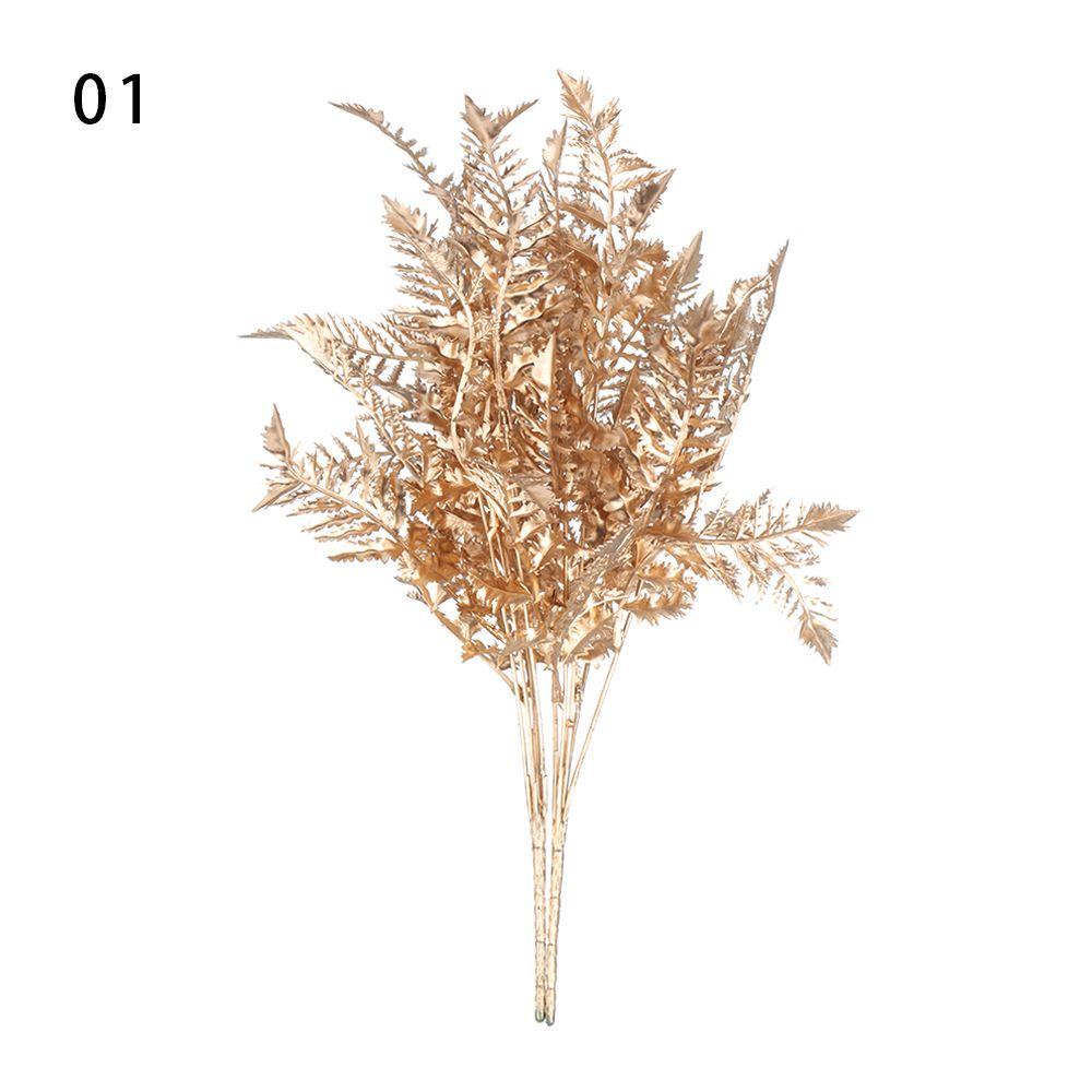 Plant Christmas Ornament Artificial Plant Gold Silver Simulation Leaf Christmas Artificial Flower