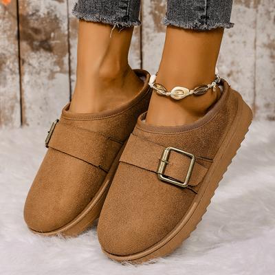 Женские зимние сапоги из кашемира, теплые, на толстой подошве, без каблука, полутапочки с меховой отделкой, хлопковые туфли, теплые кашемировые сапоги