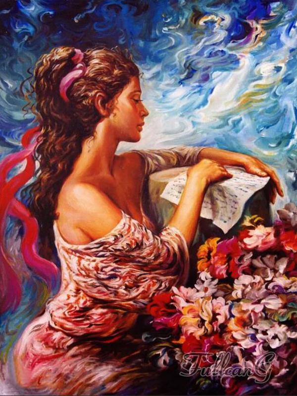 Алмазная живопись Новые поступления Фэнтези Женщина Цветок Diy Полный горный хрусталь Вышивка Абстрактная девушка Искусство Мозаика Наборы для вышивки крестом Домашний декор FG1742