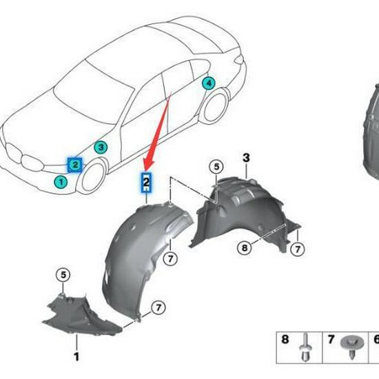 BMW 3 Серии G20/G28 Передний подкрылок (51717315729, 51717315730)
