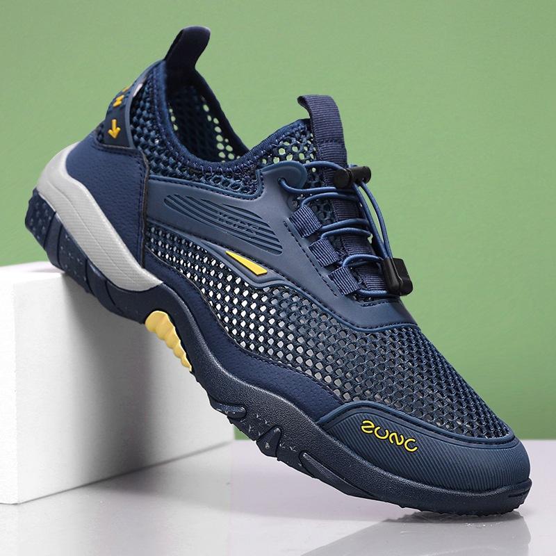 Летняя быстросохнущая обувь для ручьев мужская уличная обувь для ходьбы по воде большая сетчатая полая обувь мужская сетчатая спортивная модная обувь